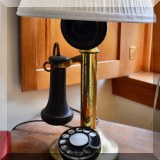 DL35. Brass rotary phone lamp. 